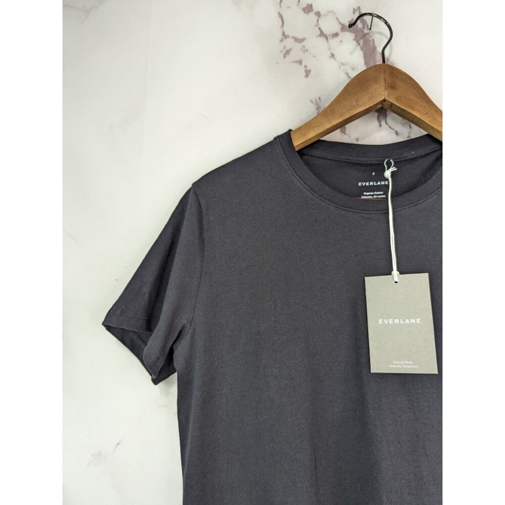 Everlane T Shirt Womens Black Crewneck Box Cut Tee The Organic Cotton - Picture 2 of 9